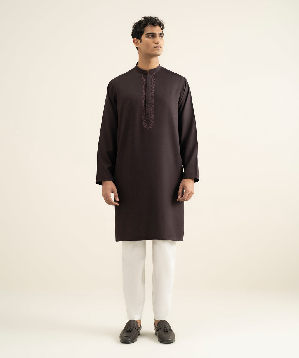 Embroidered Jacquard Kurta