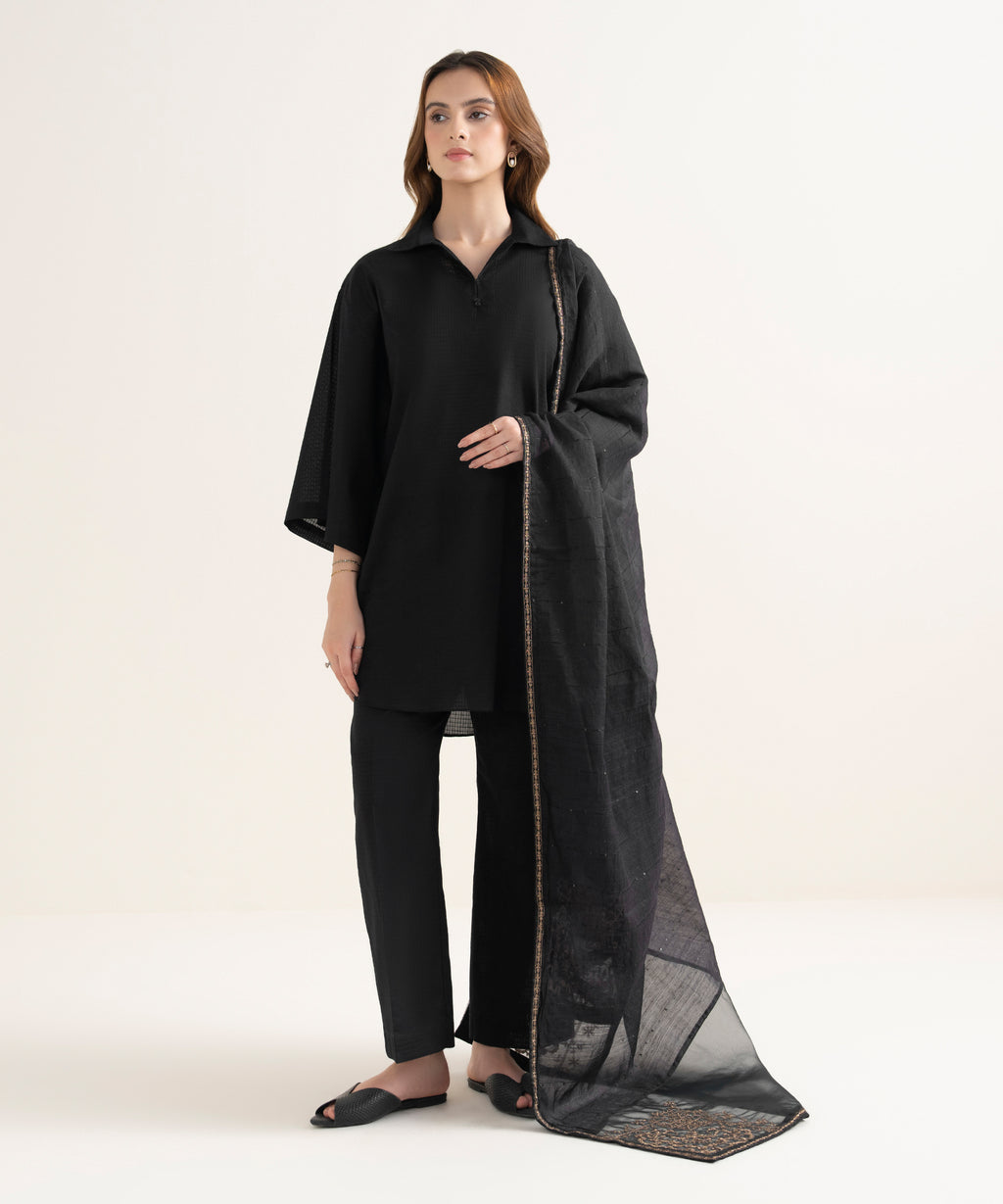 Embroidered Manaar Dupatta