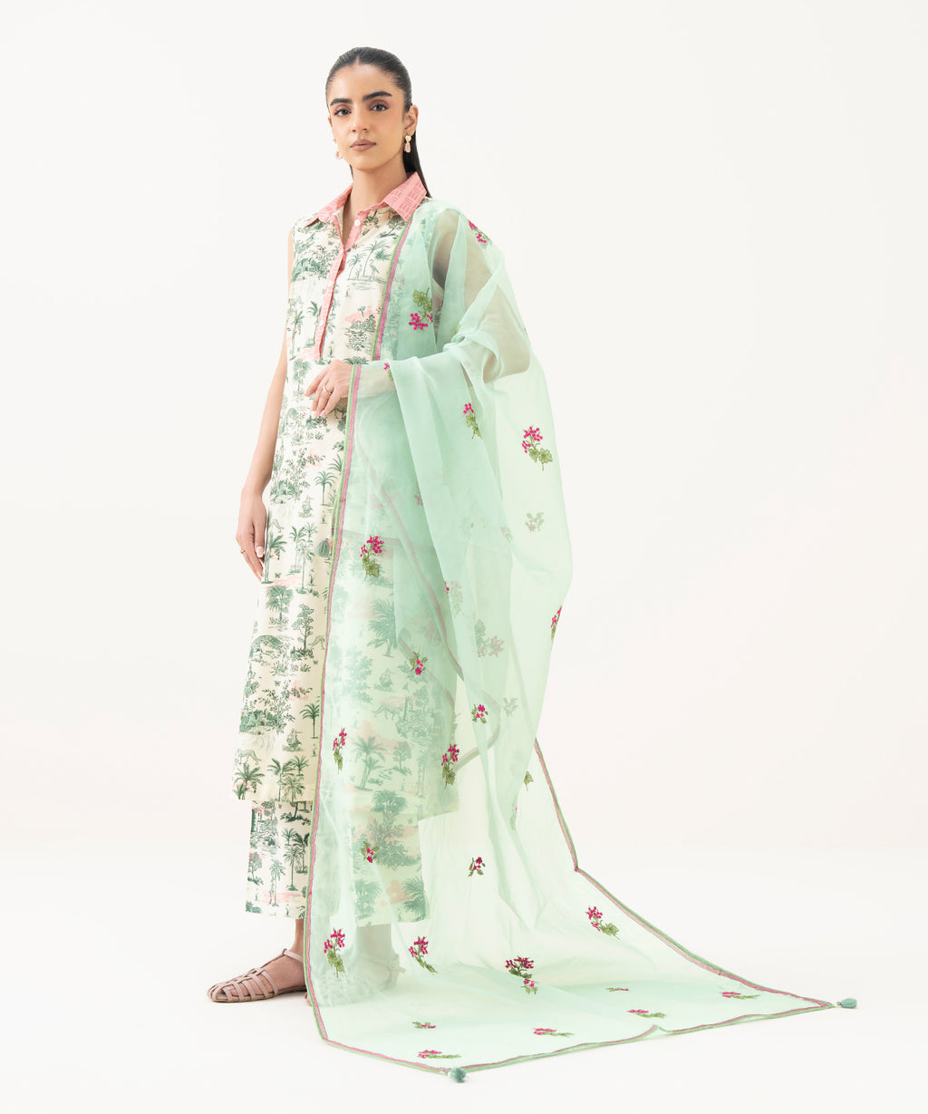 Embroidered Organza Dupatta