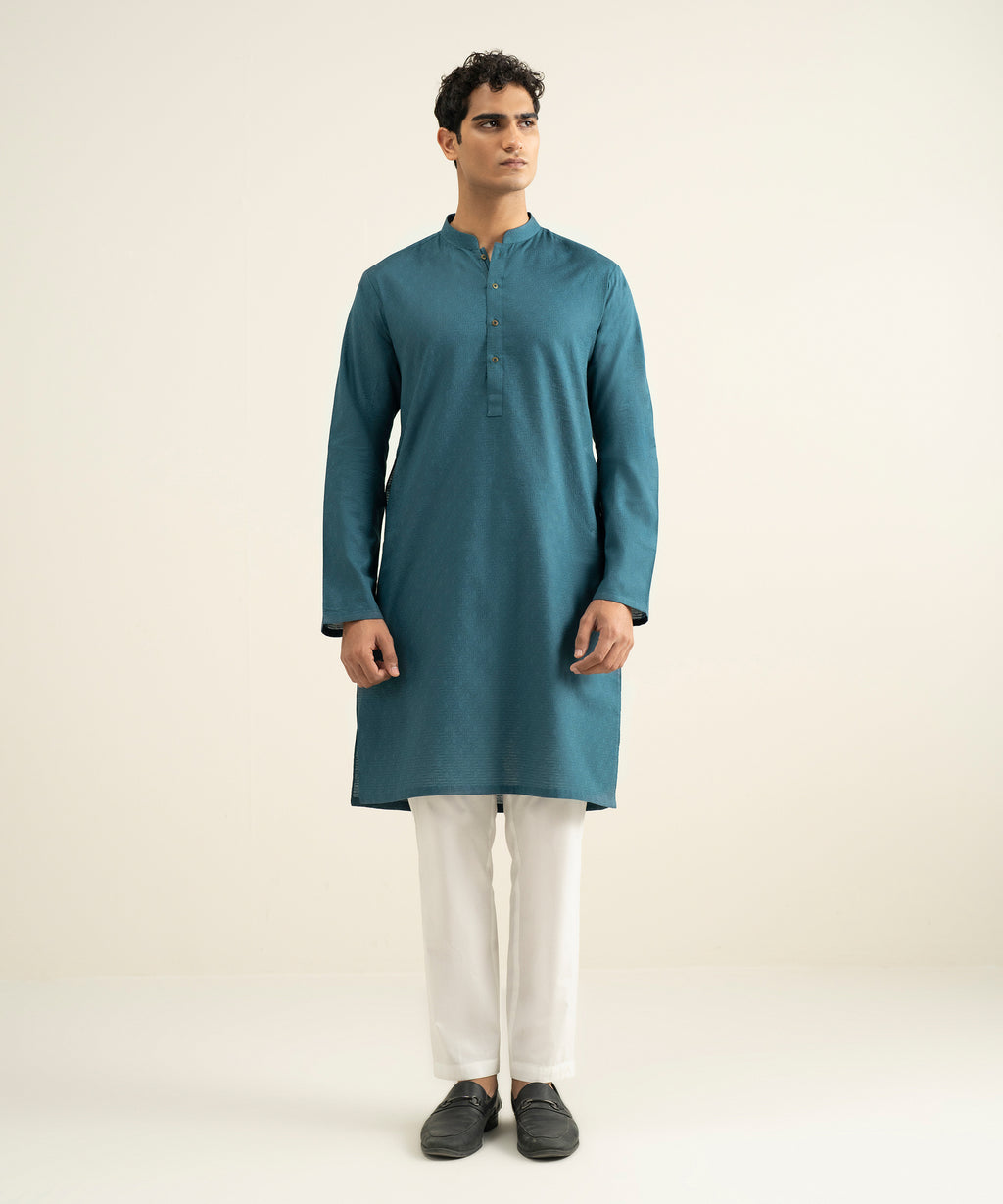 Cotton Jacquard Kurta