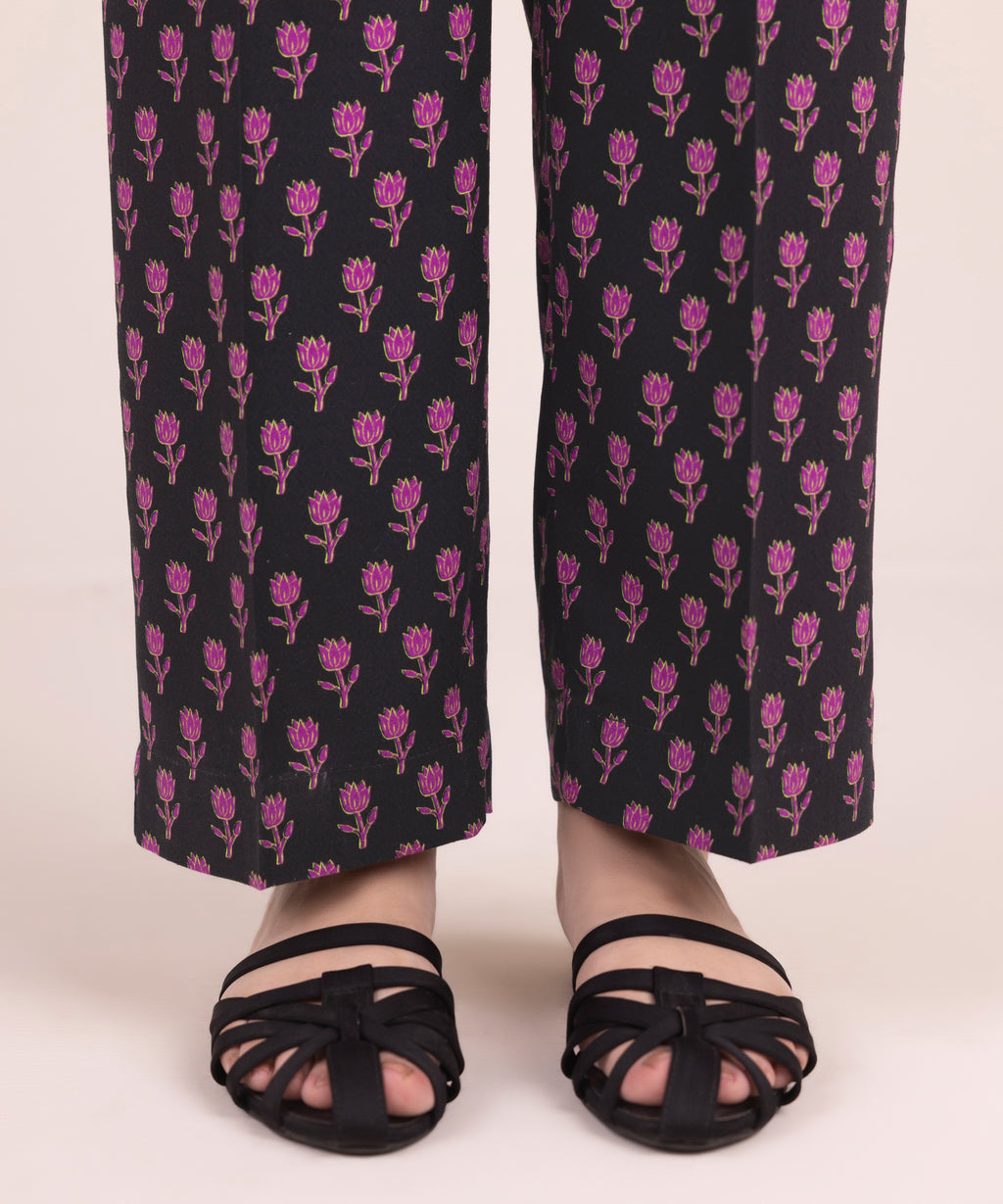 Printed Dobby Straight Pants