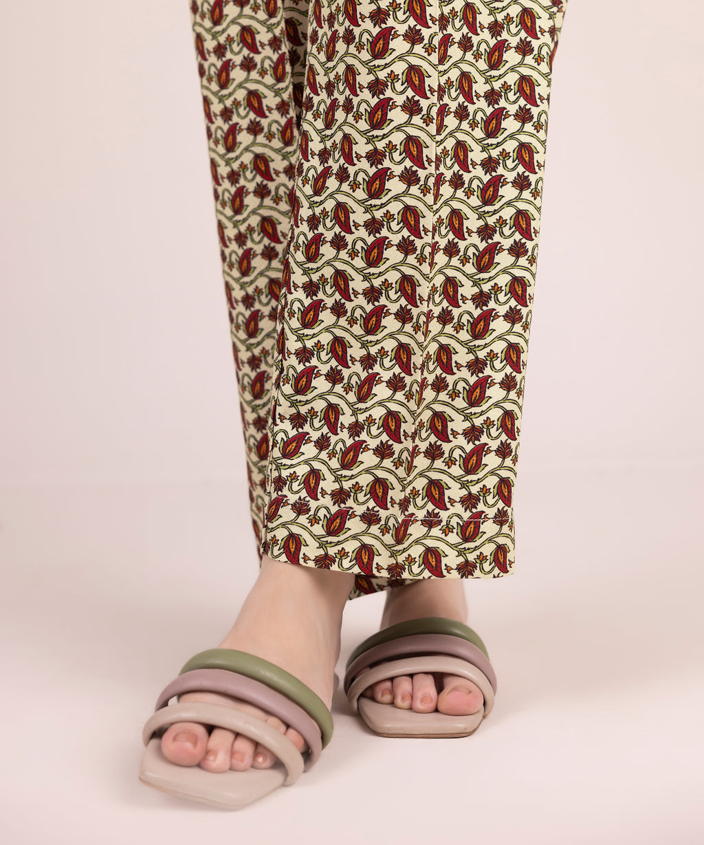 Printed Dobby Straight Pants