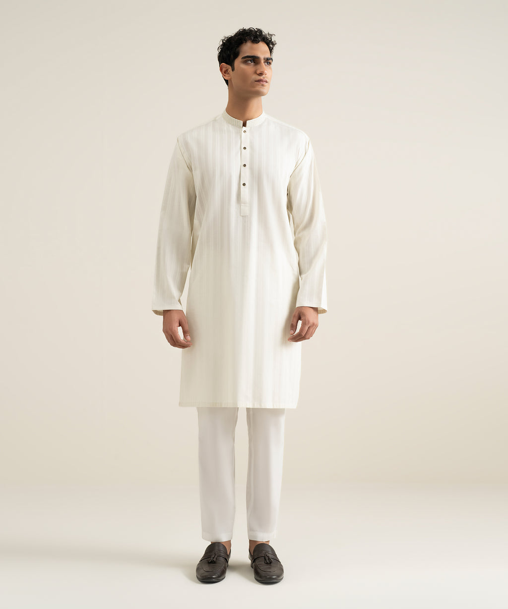 Embroidered Jacquard Kurta