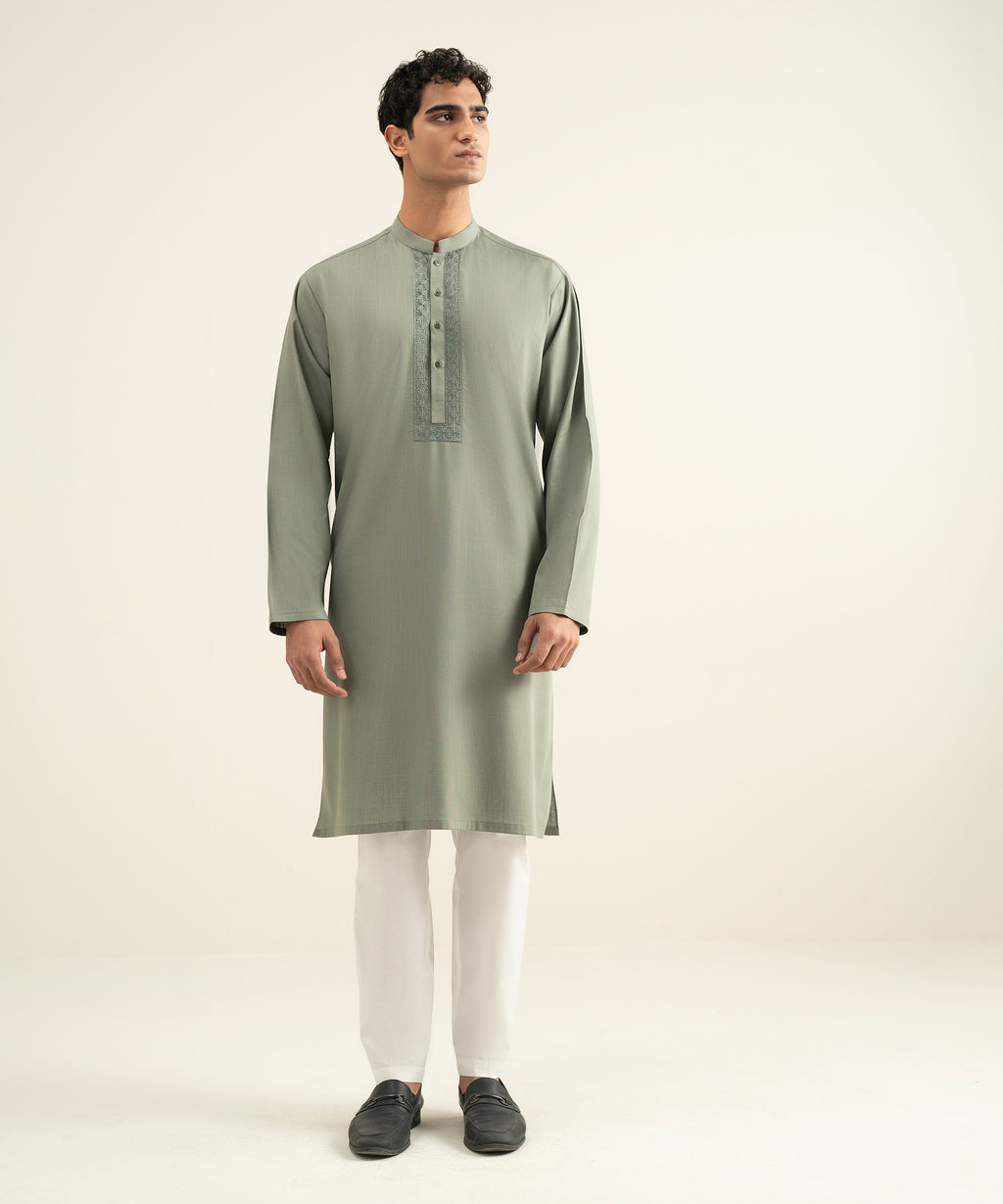 Embroidered Cotton Kurta