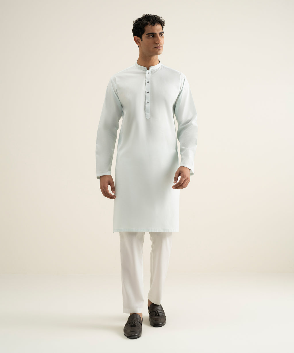 Embroidered Cotton Kurta