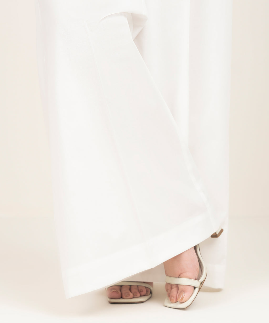 Solid Lawn Flared Pants