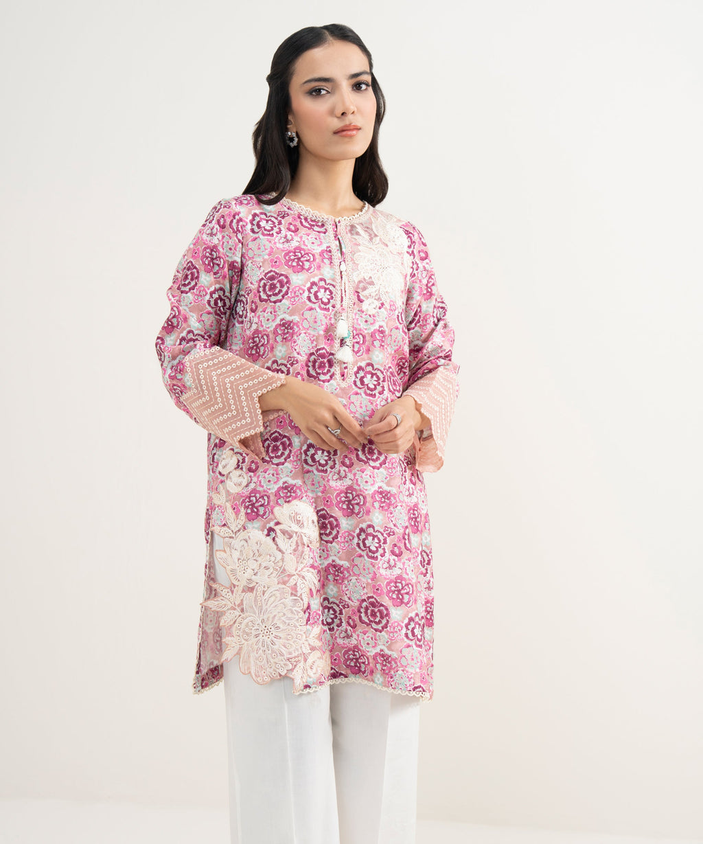 Embroidered Raw Silk Shirt