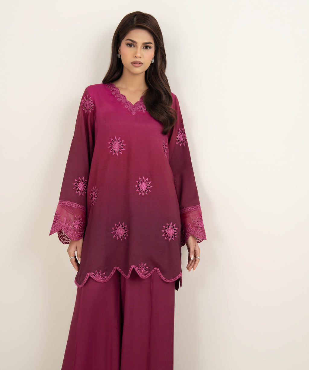 Embroidered Raw Silk Shirt