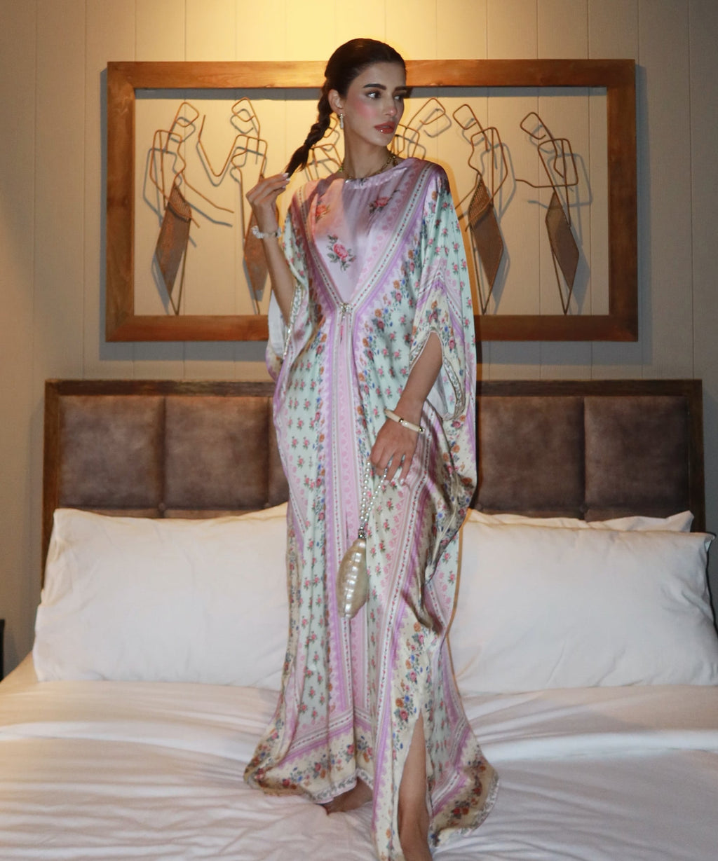 Printed Charmeuse Kaftan