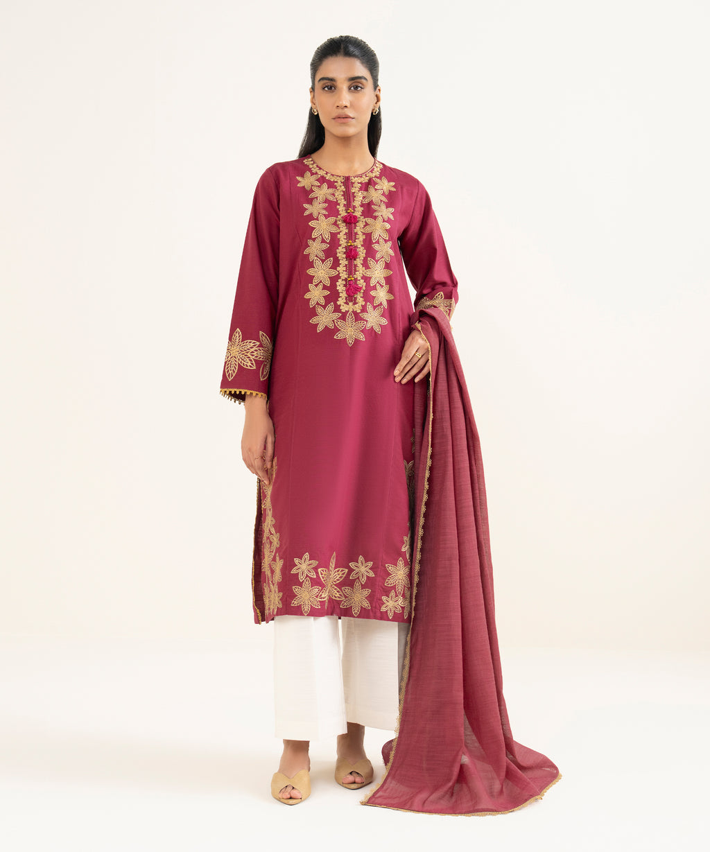 Solid Manaar Dupatta