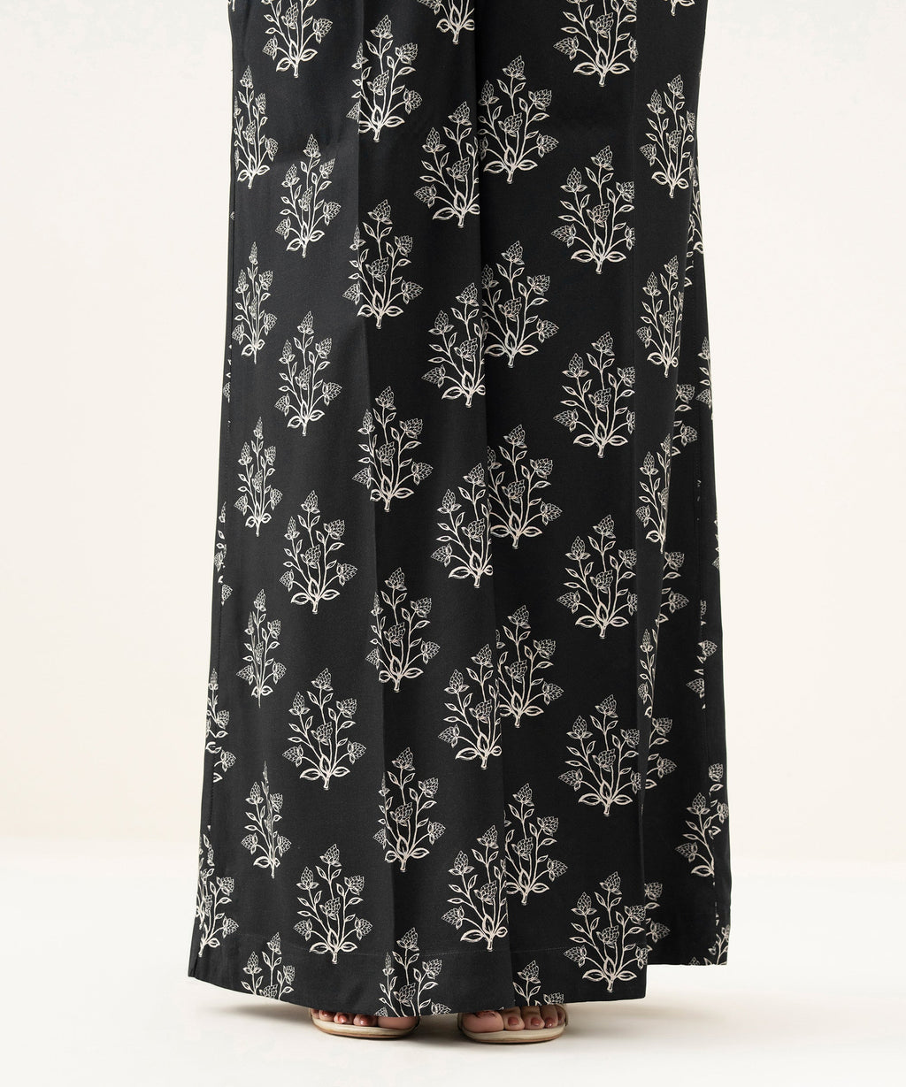 Printed Linen Flared Pants