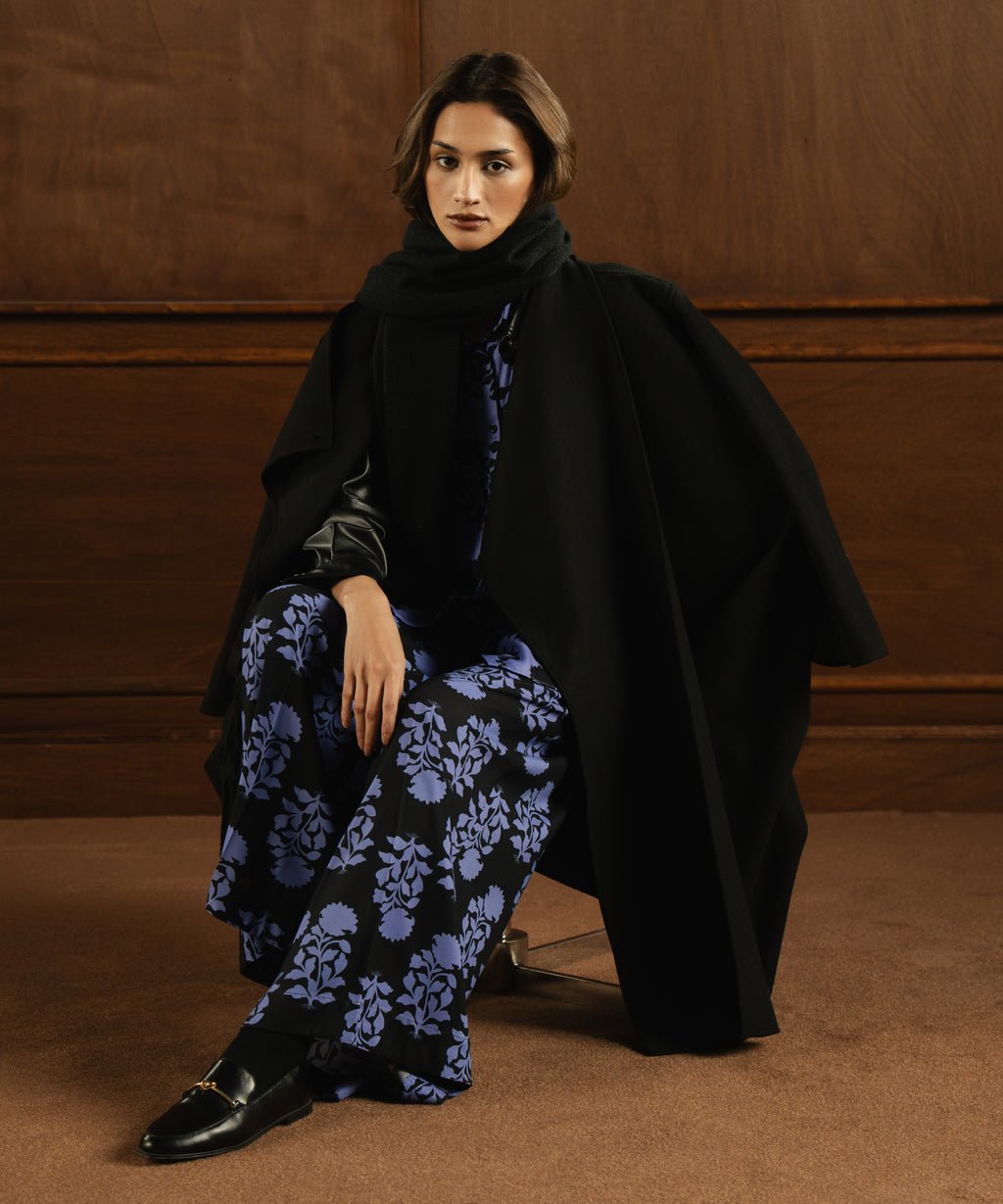 Printed Linen Flared Pants