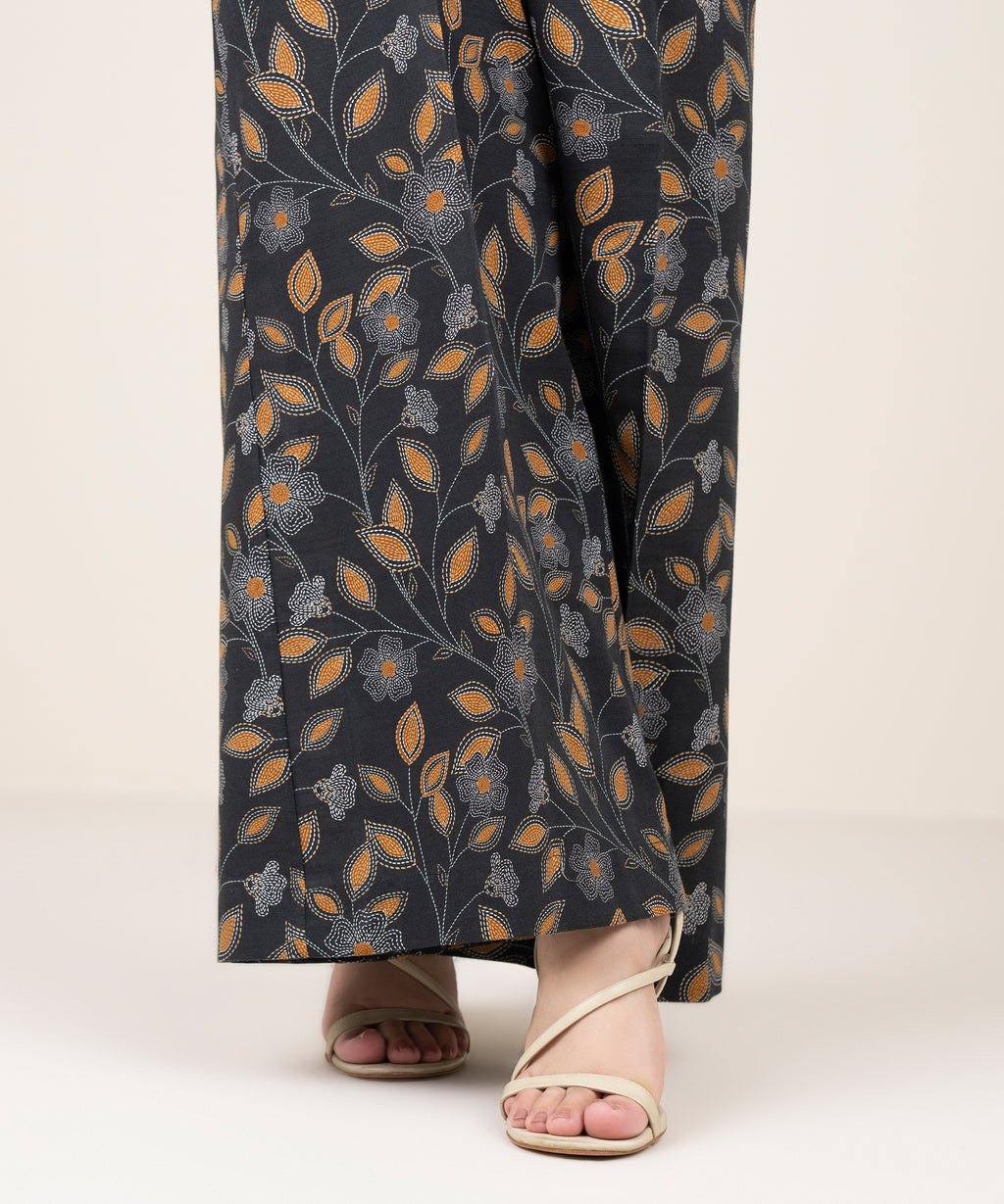 Printed Cotton Flared Pants
