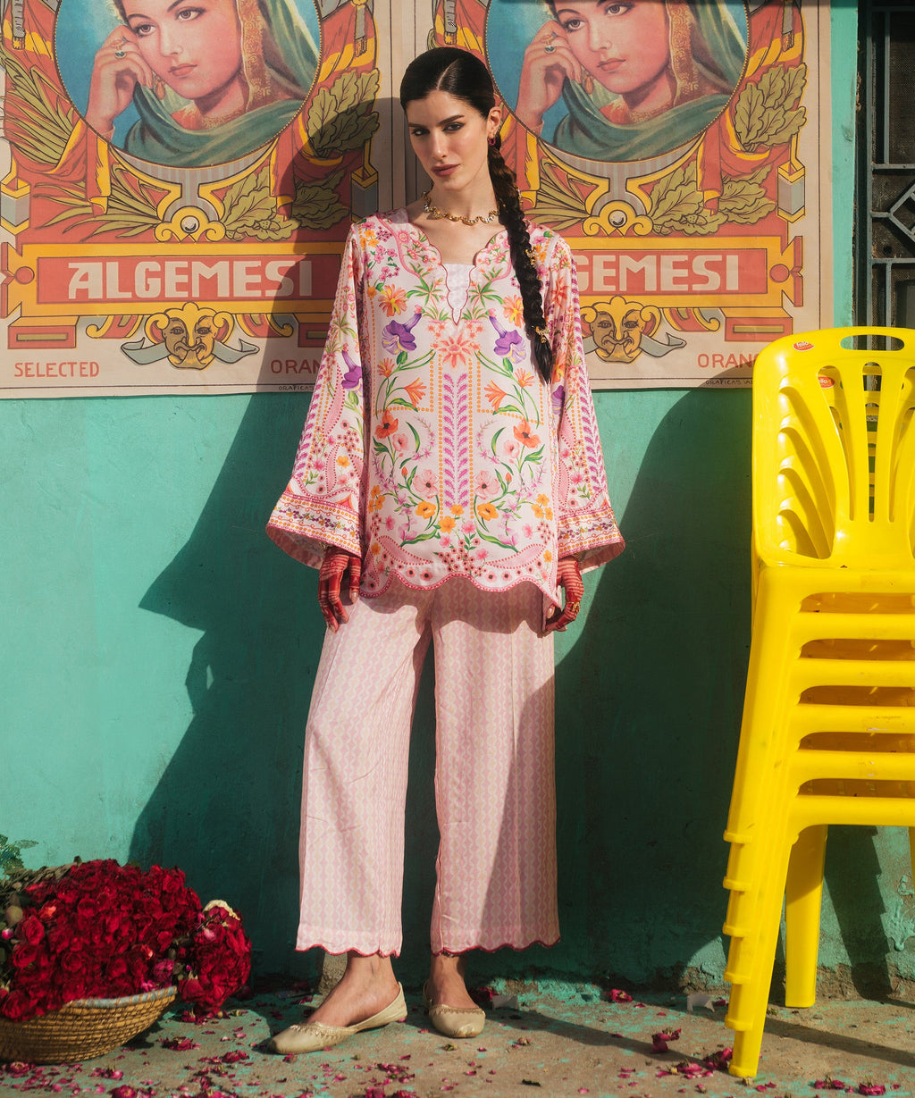 2 Piece - Printed Silk Suit