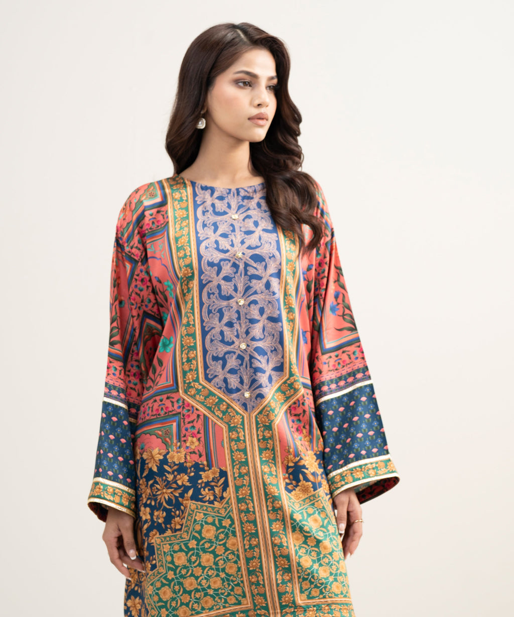 Printed Viscose Satin Shirt