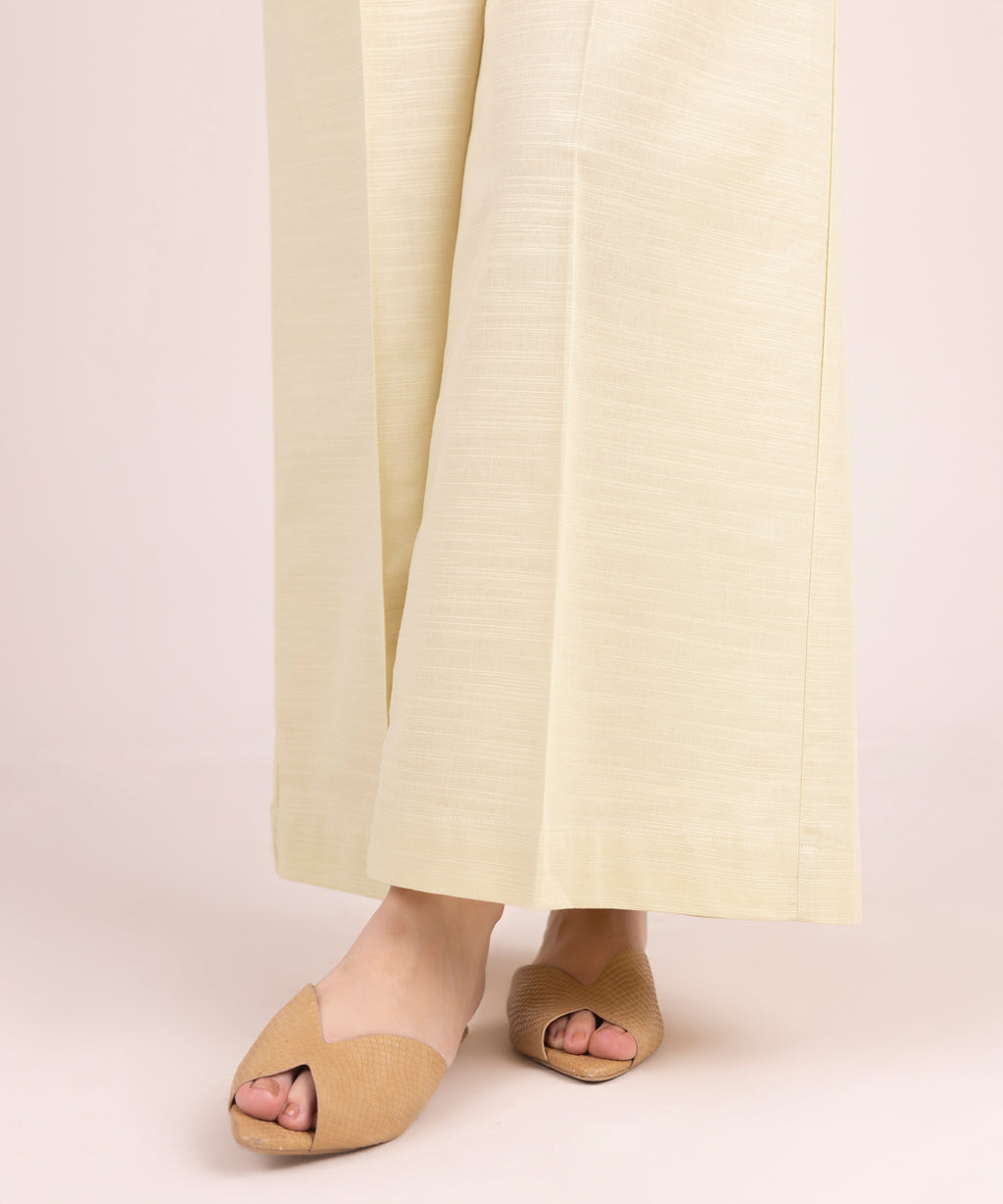 Solid Cotton Flared Pants