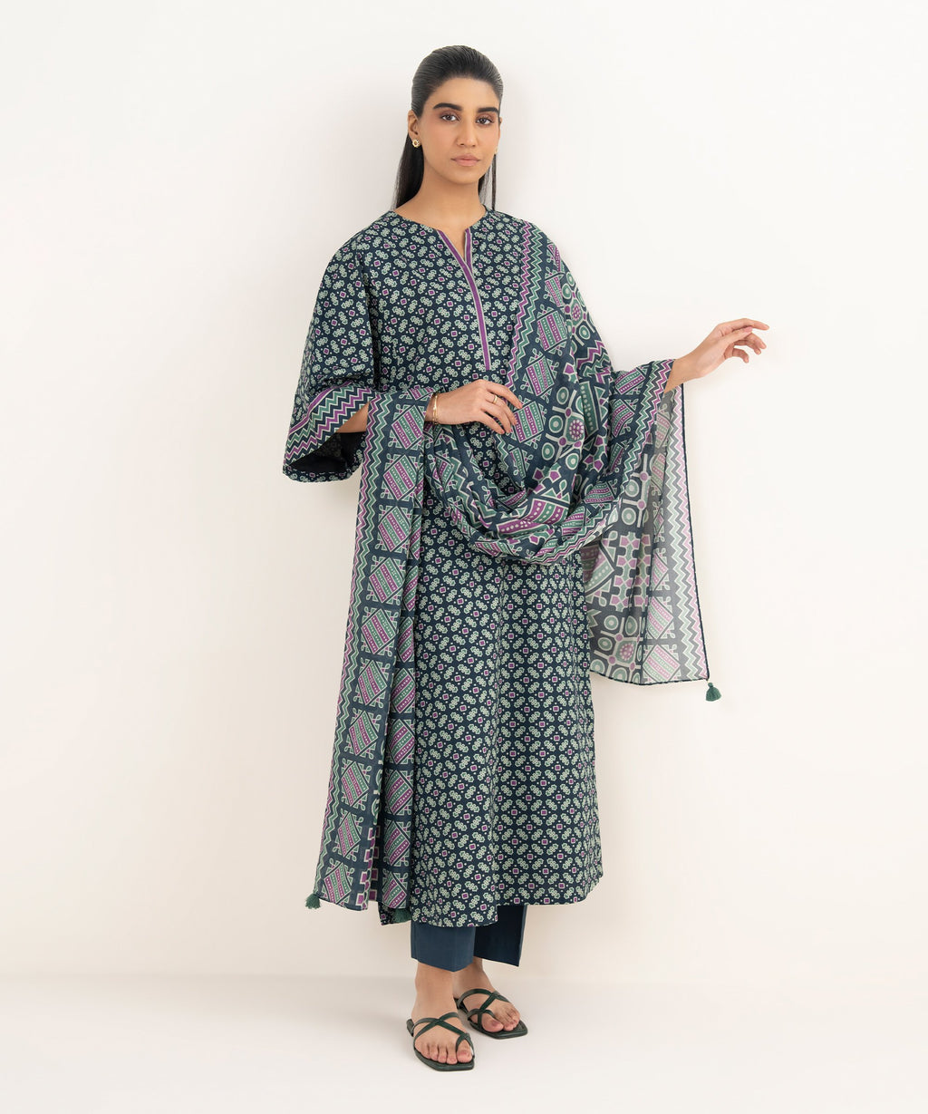 3 Piece - Printed Lawn Suit