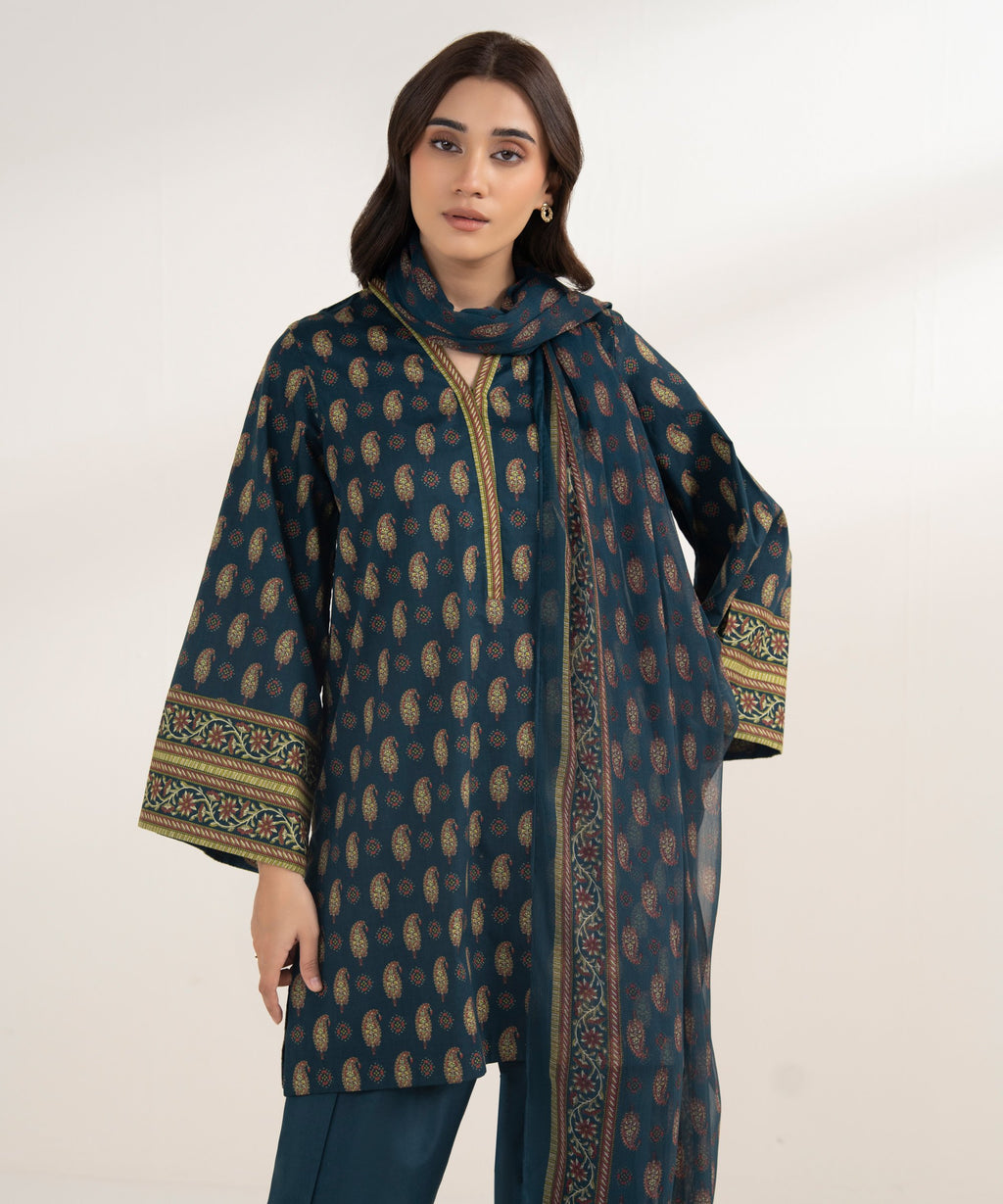 3 Piece - Printed Lawn Suit