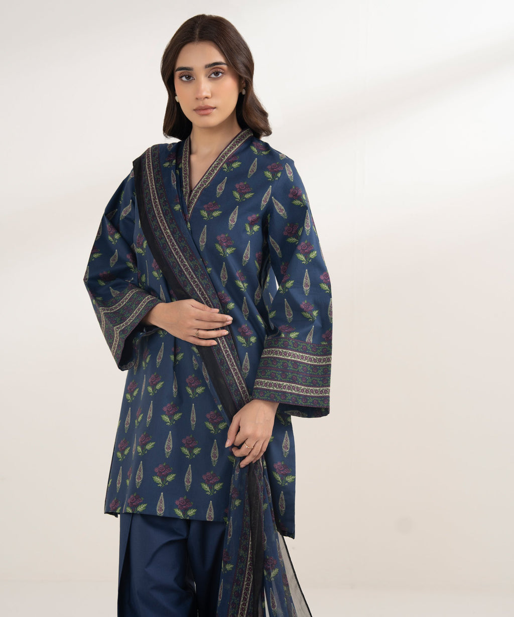 3 Piece - Printed Lawn Suit