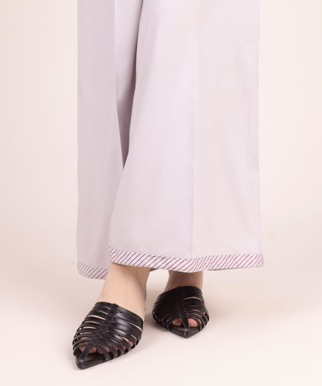 Textured Viscose Flared Pants