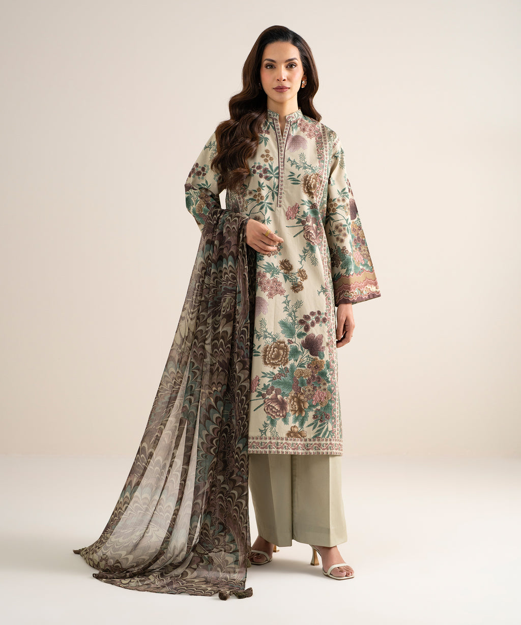 WOMEN 3PCS UNSTITCHED NEMB SUKOON