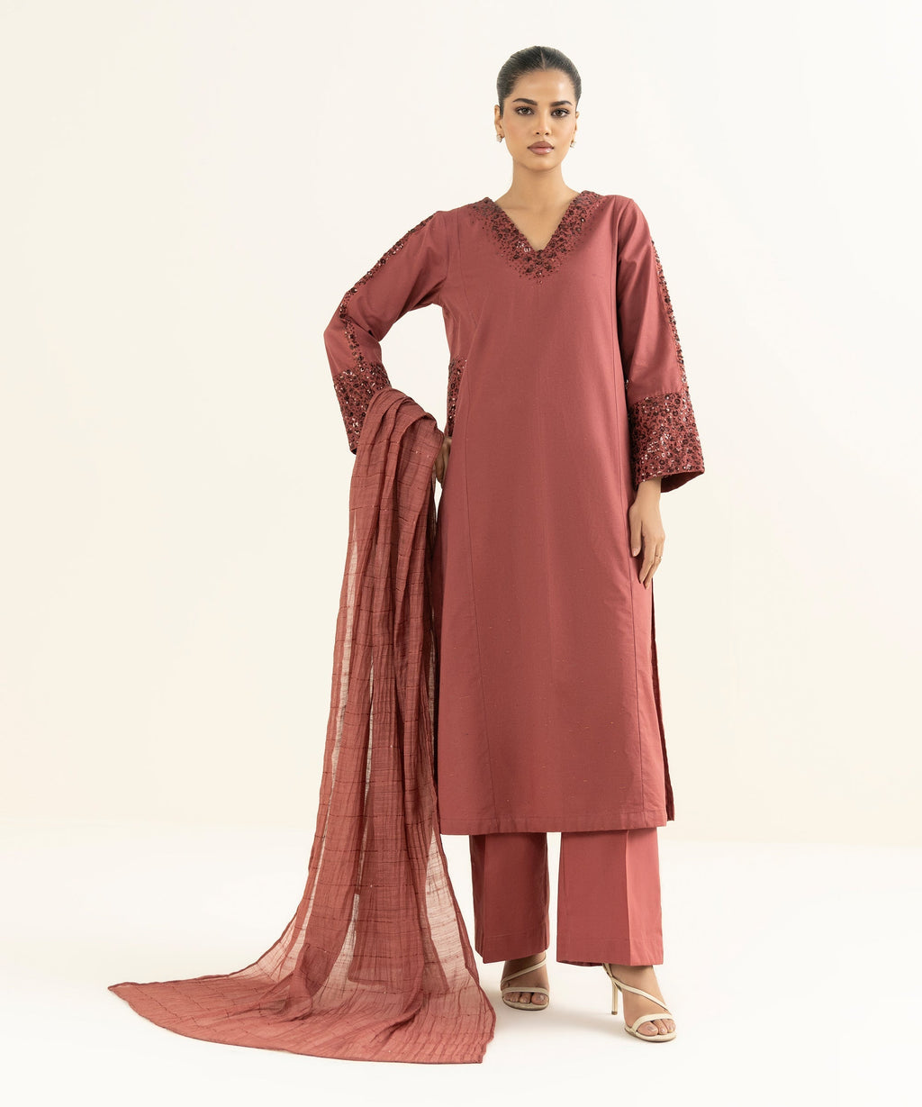 Manaar Solid Brown Dupatta