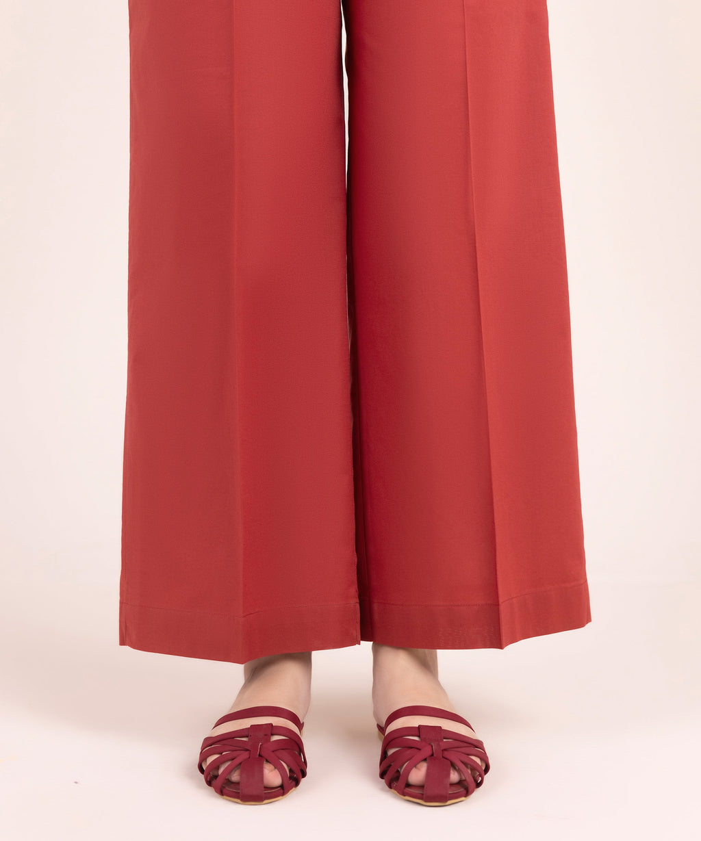 Women's RTW Multineps Solid Red Culottes