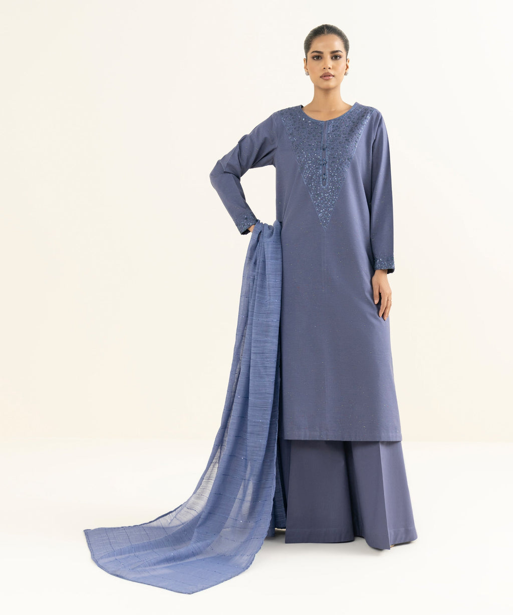 Manaar Solid Dark Grey Dupatta