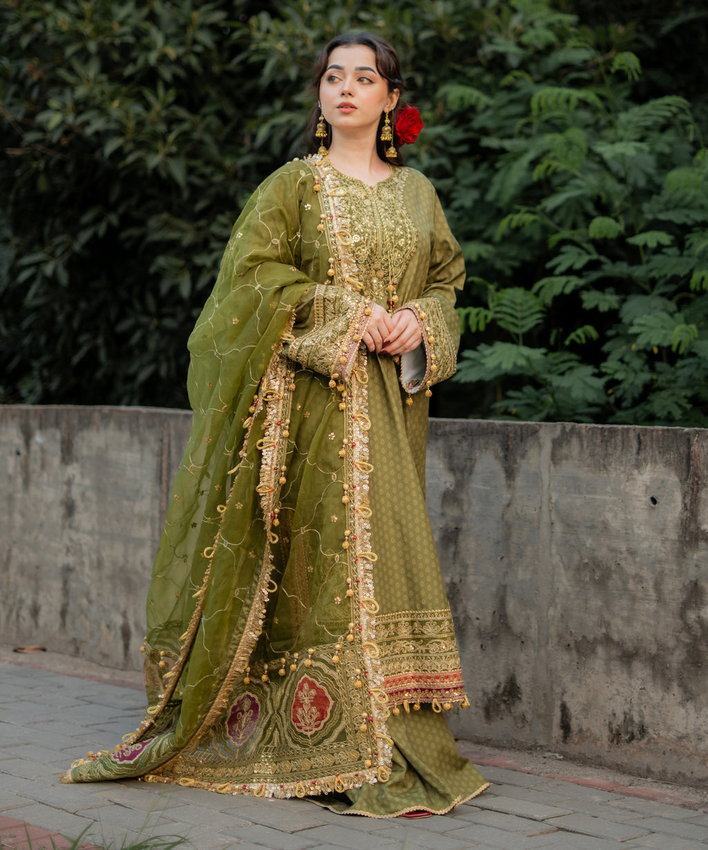 3 Piece - Embroidered Silk Suit