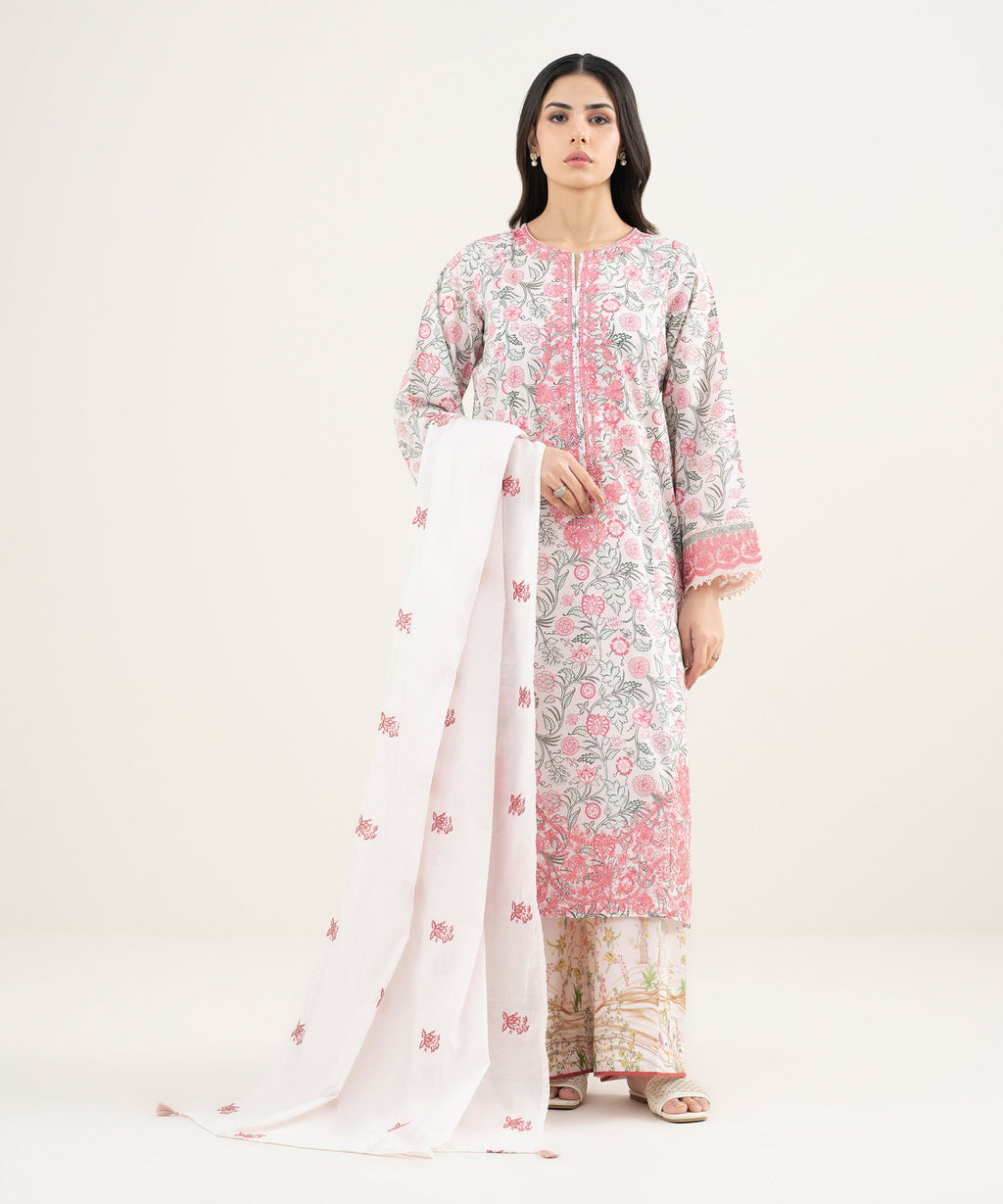 Embroidered Lawn Dupatta