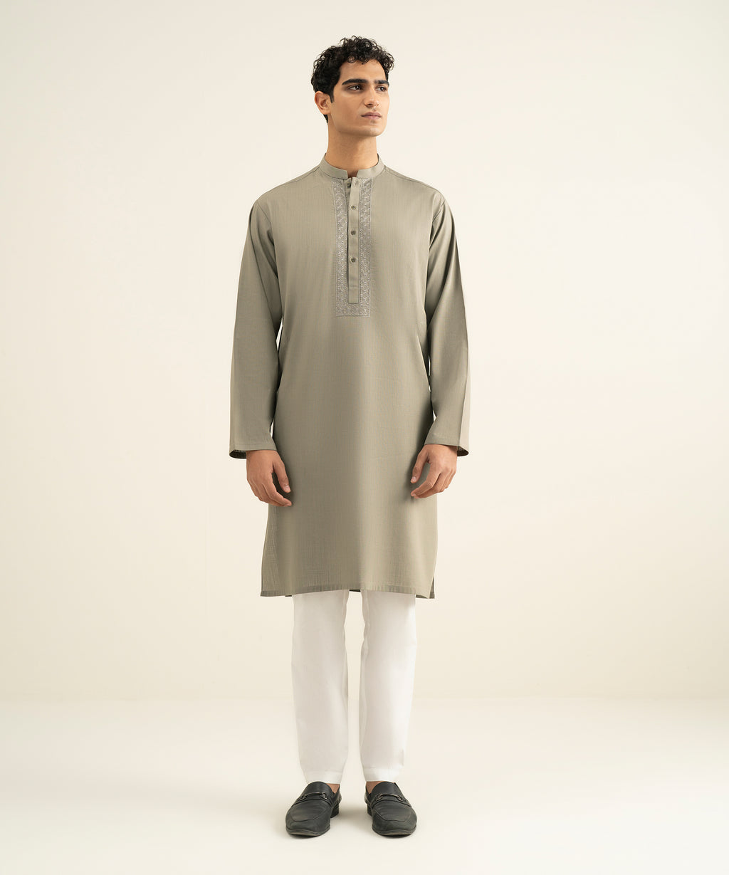 Embroidered Cotton Kurta