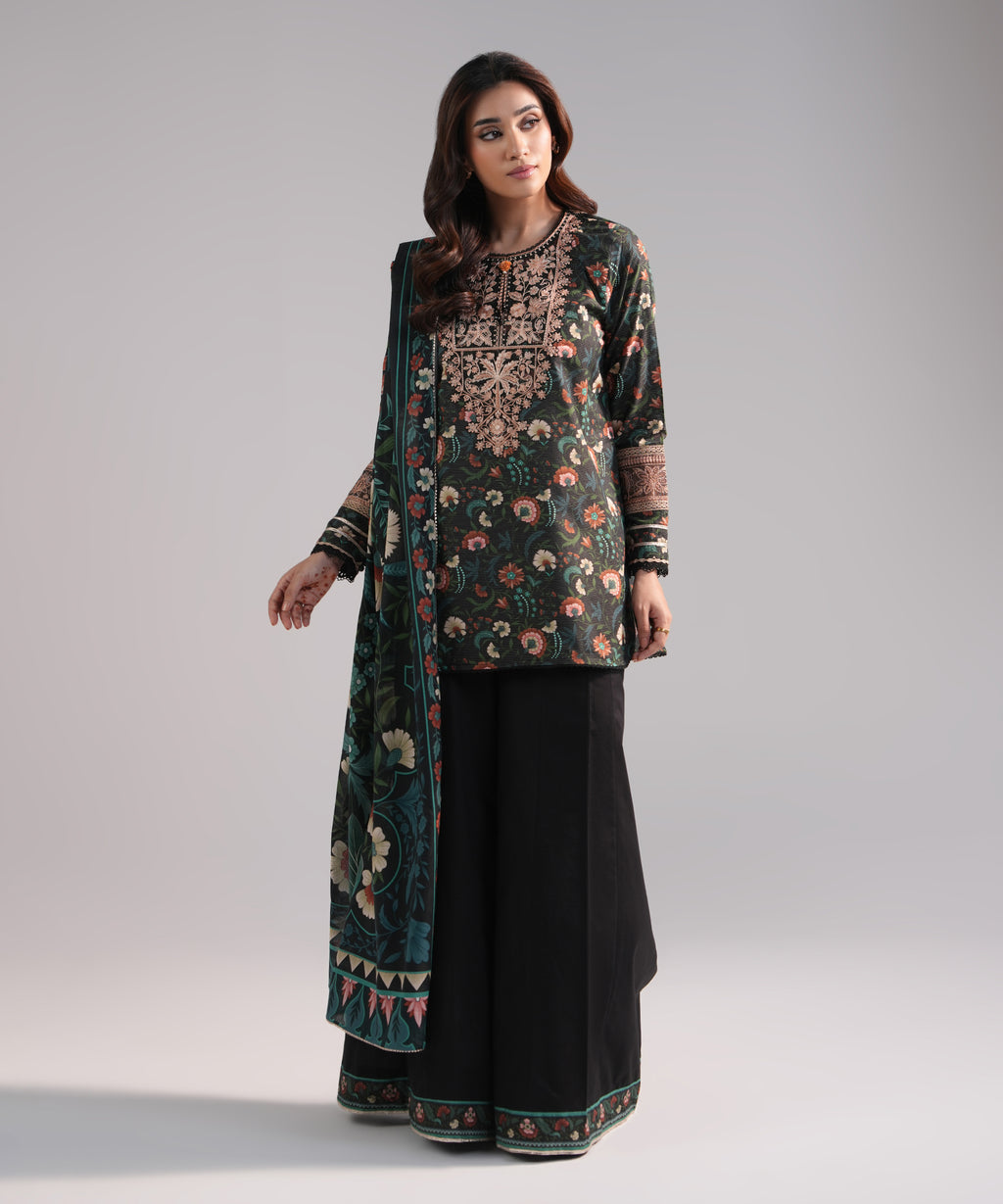 3 Piece - Embroidered Zari Lawn Suit