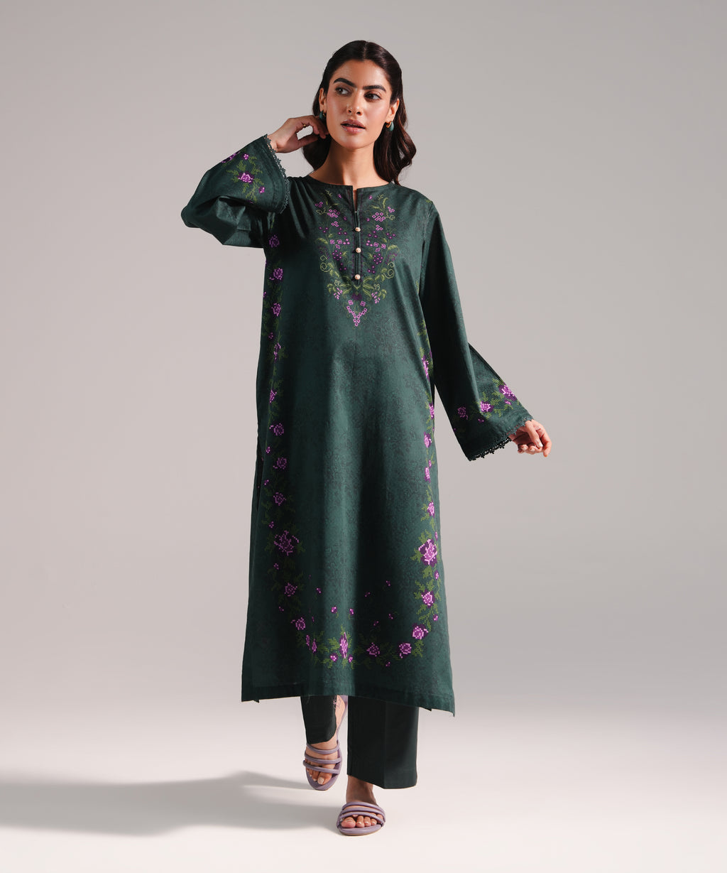 2 Piece - Printed Dobby Suit