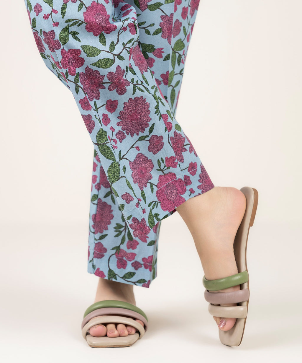 Printed Cambric Straight Pants