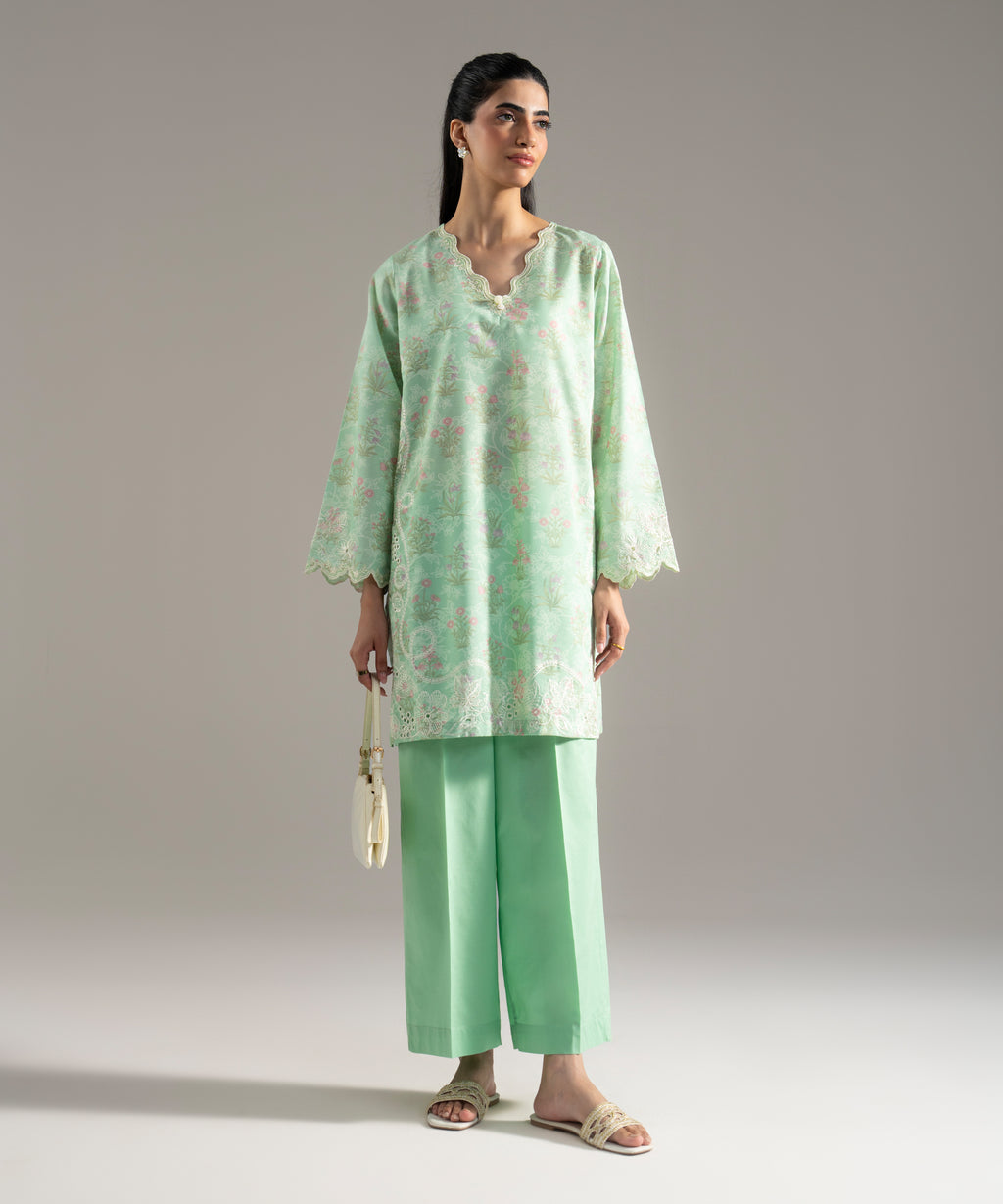 2 Piece - Embroidered Cotton Viscose Suit