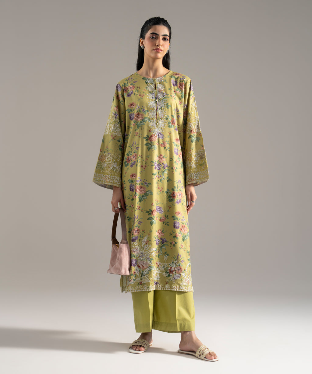 2 Piece - Embroidered Cotton Viscose Suit