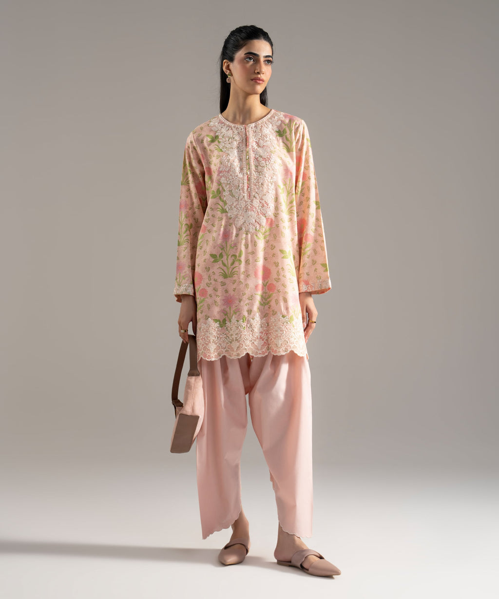 2 Piece - Embroidered Cotton Viscose Suit