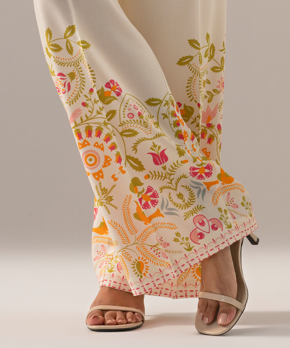 Printed Arabic Cambric Straight Pants