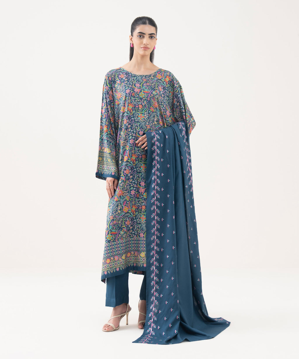 Embroidered Linen Dupatta