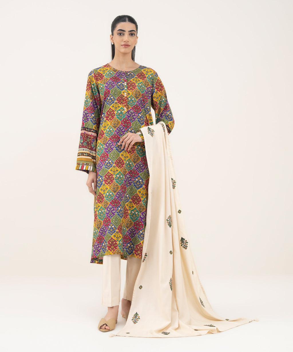 Embroidered Linen Dupatta