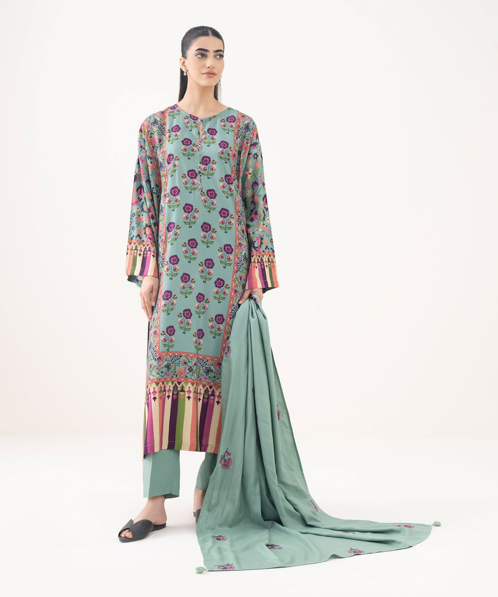 Embroidered Linen Dupatta