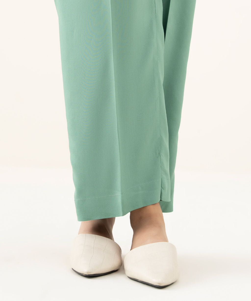 Solid Linen Straight Pants