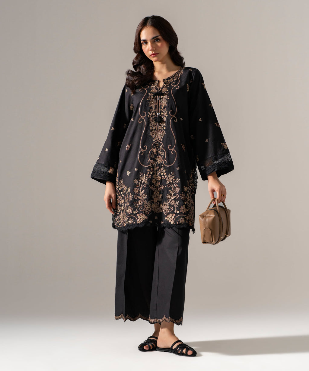 2 Piece - Embroidered Jacquard Suit
