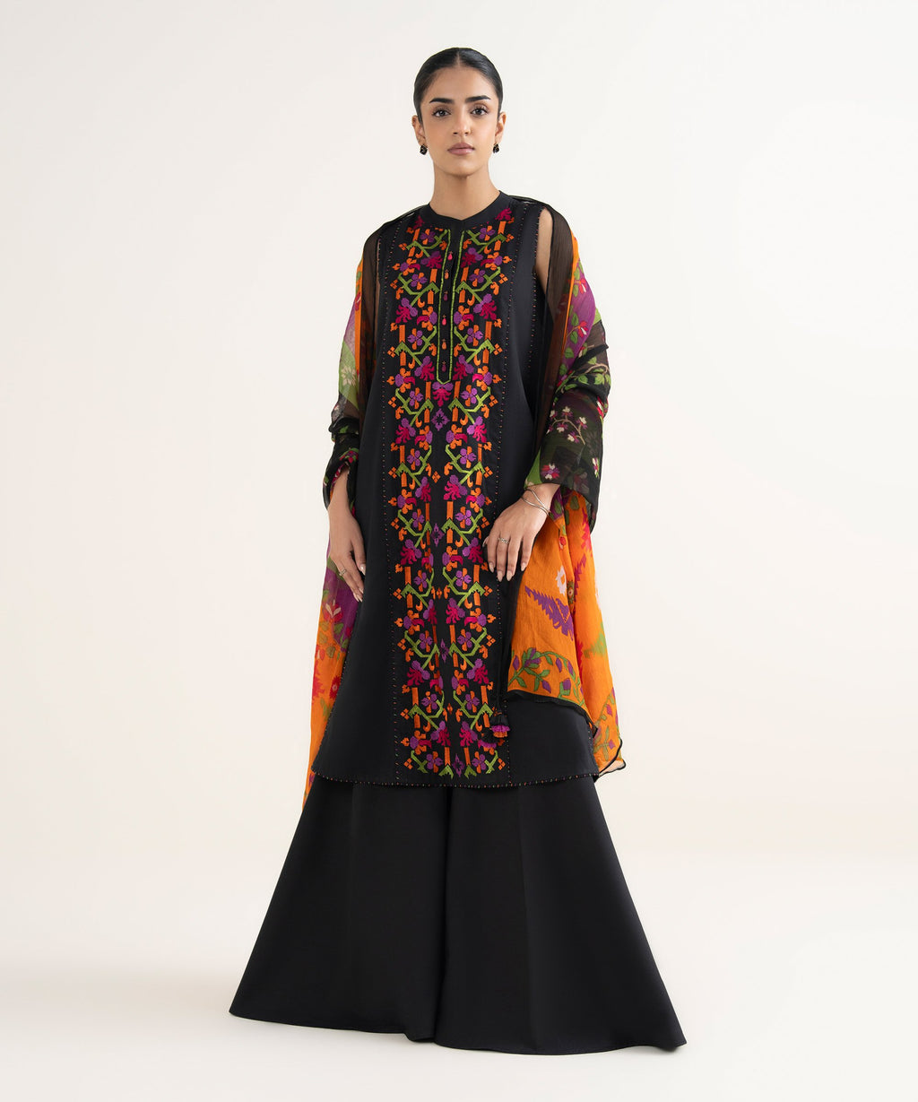 3 Piece - Embroidered Cotton Viscose Suit
