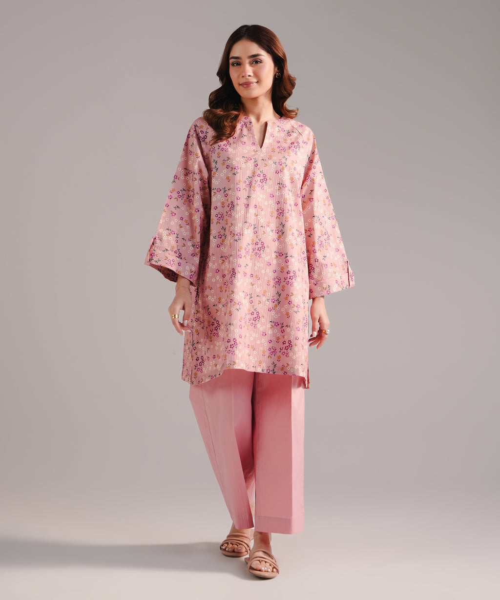 2 Piece - Printed Seersucker Suit