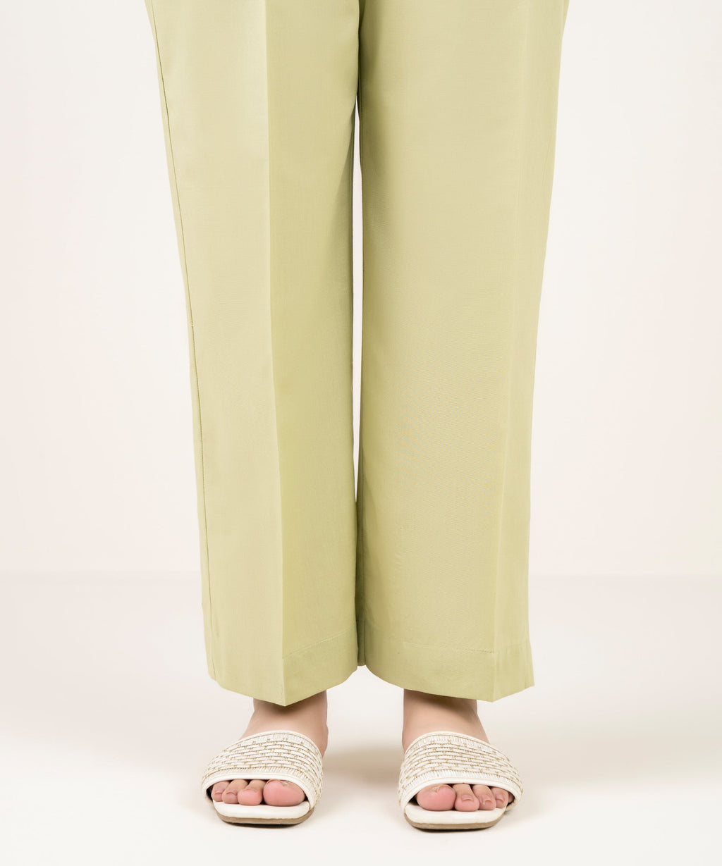 Solid Cambric Straight Pants