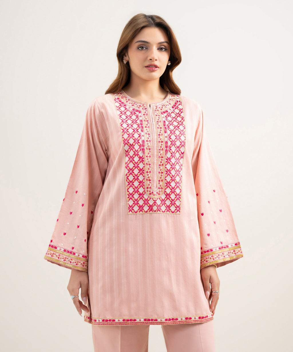 2 Piece - Embroidered Dobby Suit