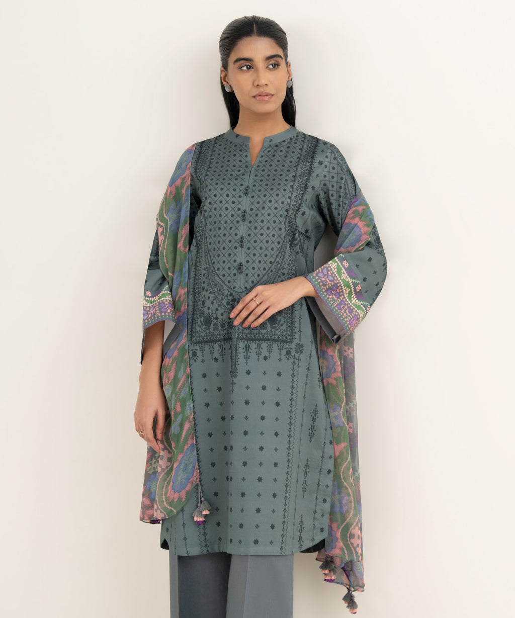 3 Piece - Printed Lawn Suit