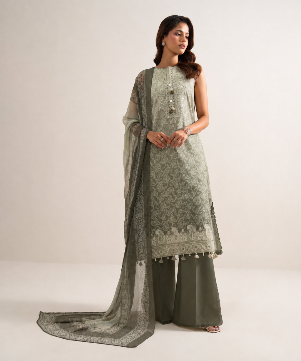 3 Piece - Embroidered Lawn Suit