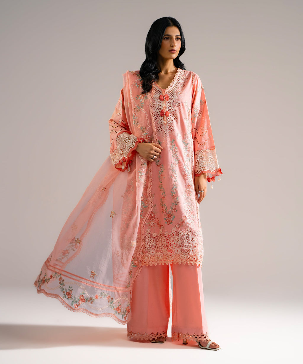 3 Piece - Embroidered Crosshatch Suit